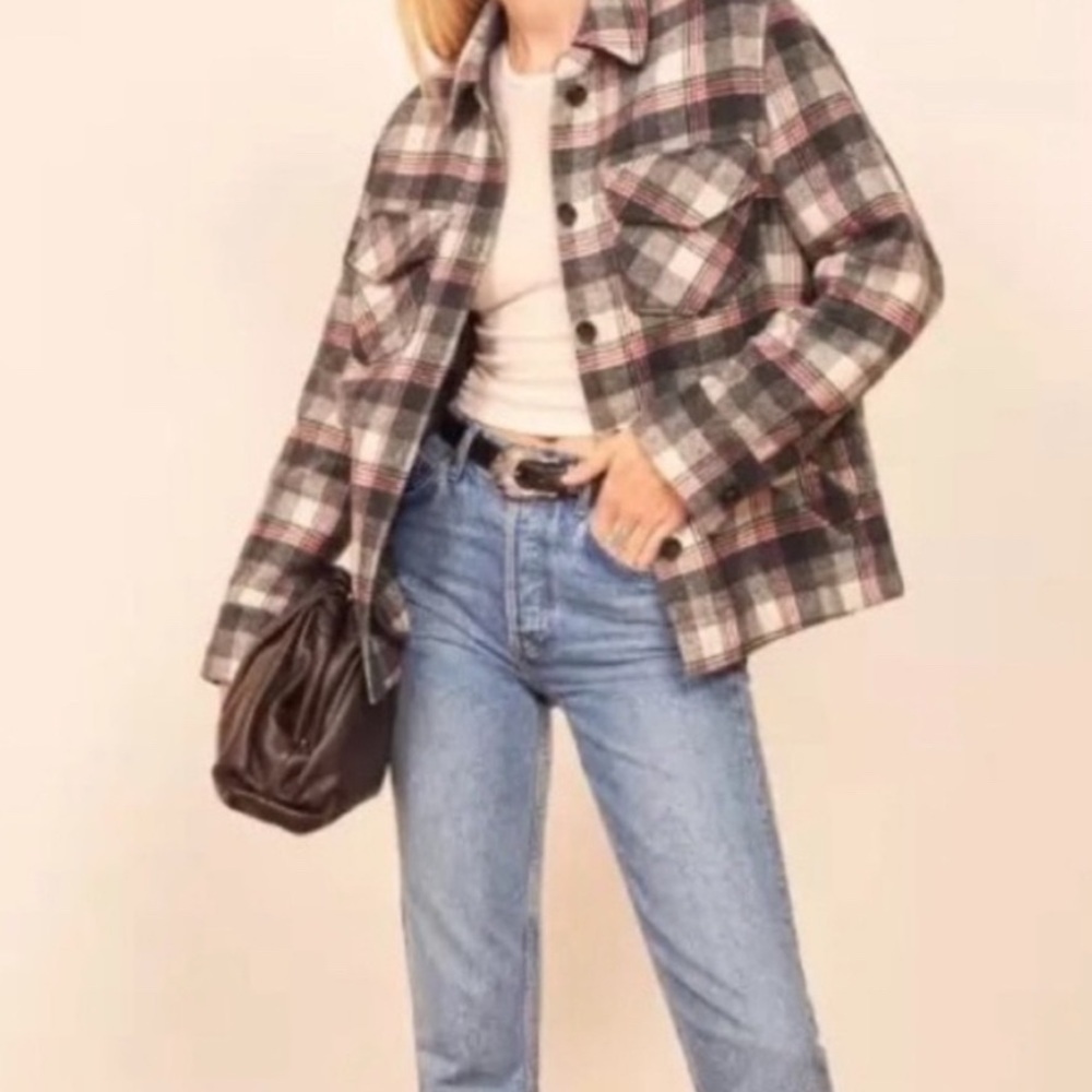 Reformation Woodside Plaid Shacket Jacket